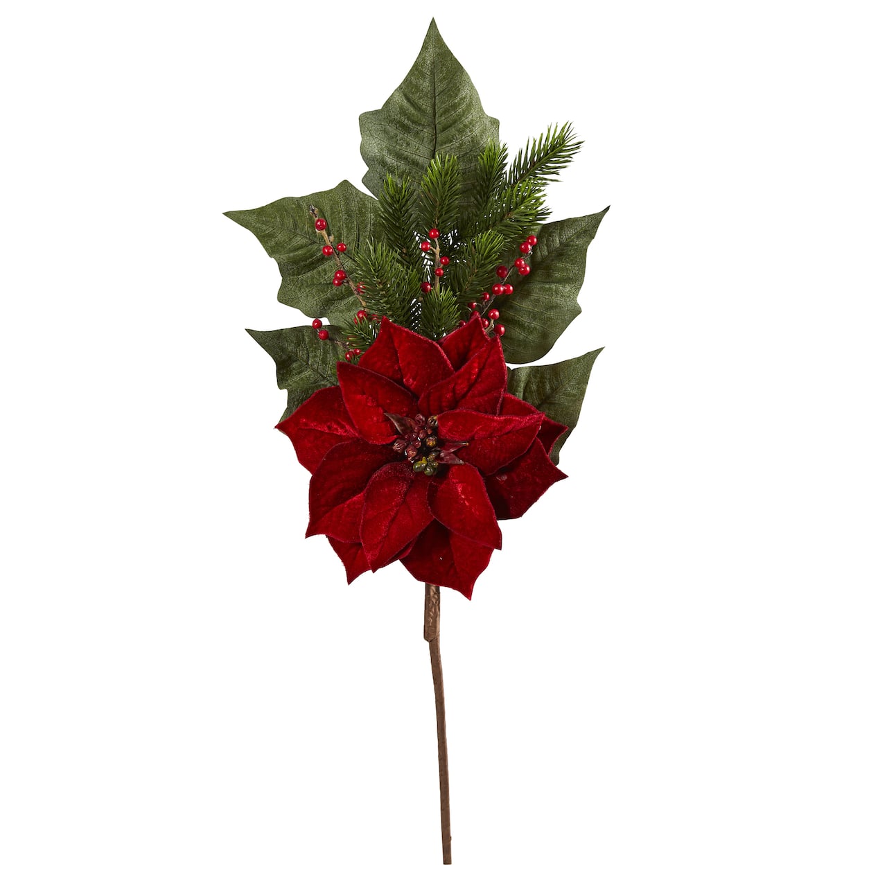 31&#x201D; Poinsettia, Berries &#x26; Pine Artificial Flower Bundle Set, 3ct.